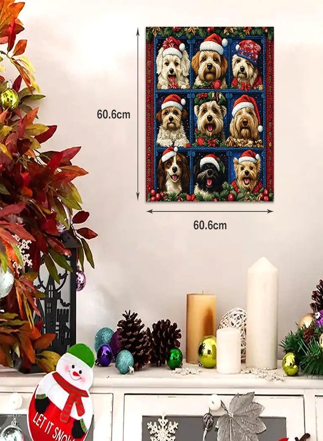 Cafly Christmas Dog Jigsaw Puzzle 1024 Piece, Festive Puppy Portrait Puzzle for Adults & Teens 14+, 23.86x23.86 Inch Adult and Family Themed Game - Image 4